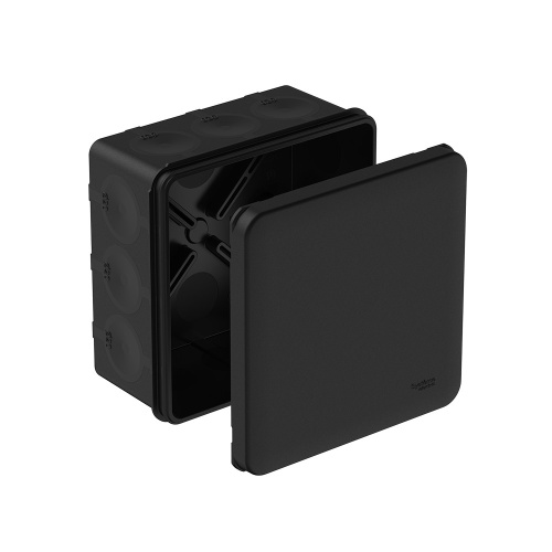 MultiBox Коробка распределительная с мембранными вводами IP66 100х100х50 Черная (со стикером)  под п
