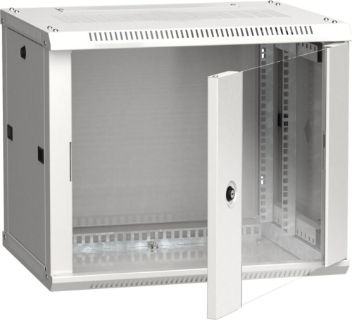 Шкаф LINEA W 9U 600х450мм дверь стекло серый RAL7035 ITK
