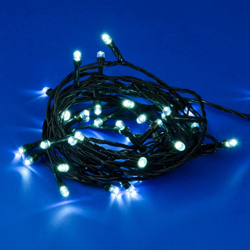 Гирлянда светодиодная, 5м. 50 светодиодов. Белый свет. Провод зеленый. ТМ Uniel