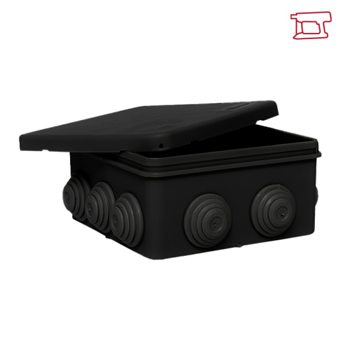 Коробка распределительная КМР-030-014 с крышкой (100x100x50) для прямого монтажа, 10 мембр. вводов ч