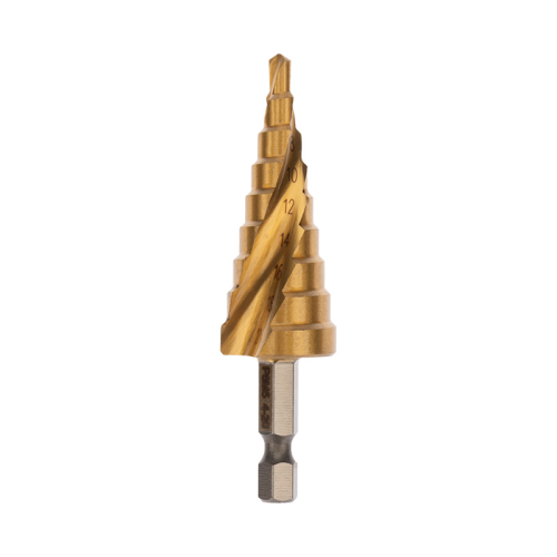 Сверло по металлу ступенчатое ТИТАН 4,0-20,0мм, 76мм, 65 HRC, Р6М5 TiN KRANZ