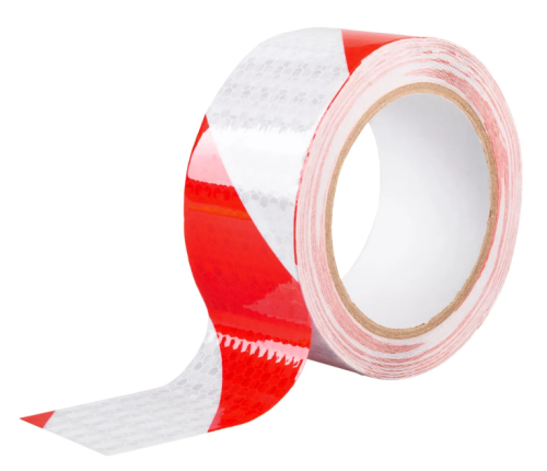 Лента светоотражающая самоклеящаяся, 50 мм х 10 м, красно-белая REXANT