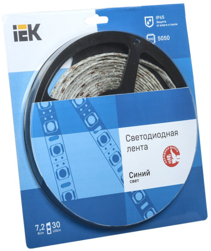 Светодиодная лента 5м  блистер  LSR-5050B30-7,2-IP65-12V IEK