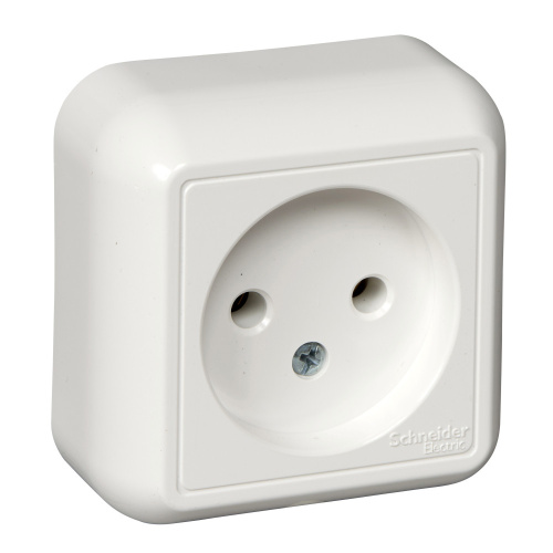 Розетка О/У без заземления без шторок 10А 250В, БЕЛЫЙ Wessen ПРИМА