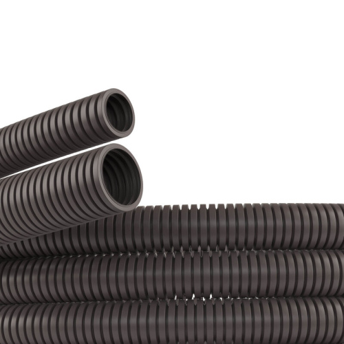 Труба ПА 6 гибкая гофр. д.25мм, ПВ-0, без протяжки, 50м, цвет тёмно-серый DKC