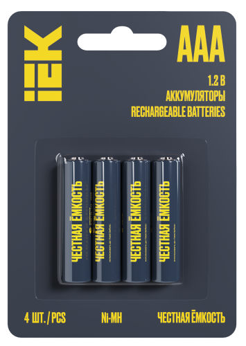 Аккумулятор GREEN Ni-MH AAA 1100мАч (4шт/блистер) IEK