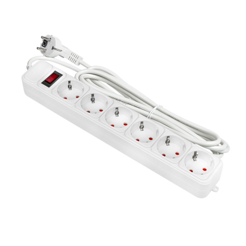 Сетевой фильтр 6*3м 16А/3,2кВт с выкл. c/з ПВС 3x1,0 Блокбастер XL EKF PROxima