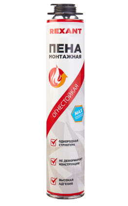 Пена монтажная огнестойкая для пистолета 65 л 780г REXANT