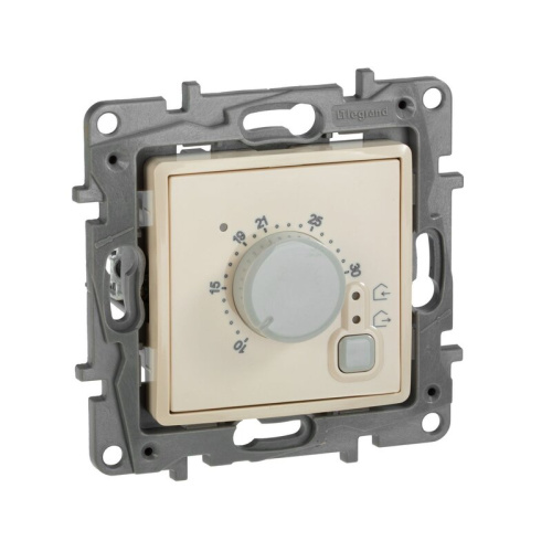 Термостат электронный с индикацией 16А 230В слоновая кость ETIKA