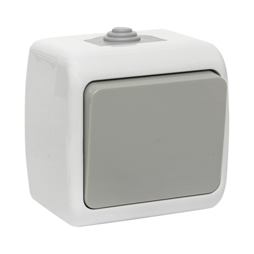 Мурманск Выключатель 1-клавишный 10А IP54 серый EKF