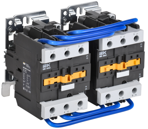 Контактор КМИ-48032 реверс 80А 230В/АС3 2NO;2NC IEK