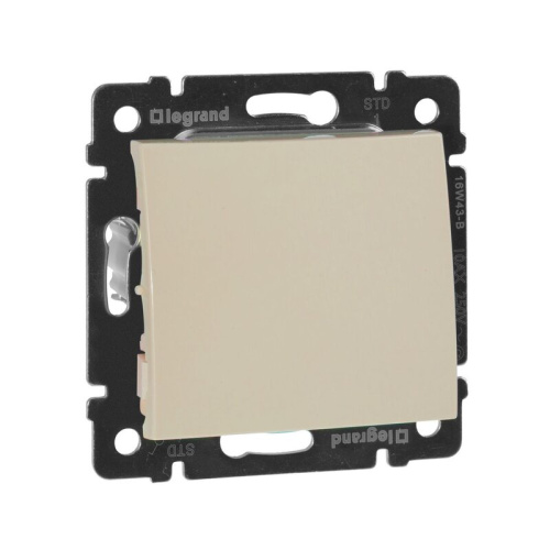 Выключатель 1-клавишный схема 1 10АХ безвинтовые зажимы слоновая кость VALENA