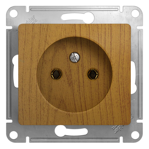 Розетка без заземления без шторок, 16А, механизм, ДУБ GLOSSA