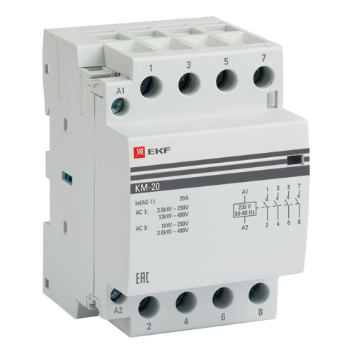 Контактор модульный КМ 20А 4NO 230В АС (3 мод.) PROXIMA EKF