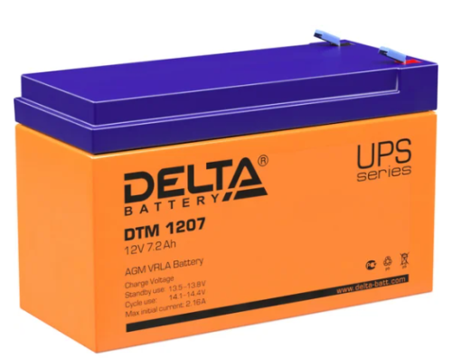 Аккумуляторная батарея 12В 7,2 Ач Delta DTM1207