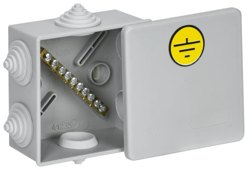 Коробка уравнивания потенциалов КУП КМ41360 с защ крыш безгал (HF) 85х85х40мм IP44 6гермо