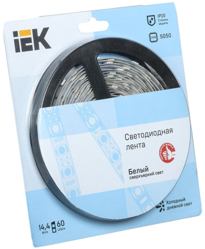 Светодиодная лента 5м  блистер  LSR-5050W60-14,4-IP20-12V IEK