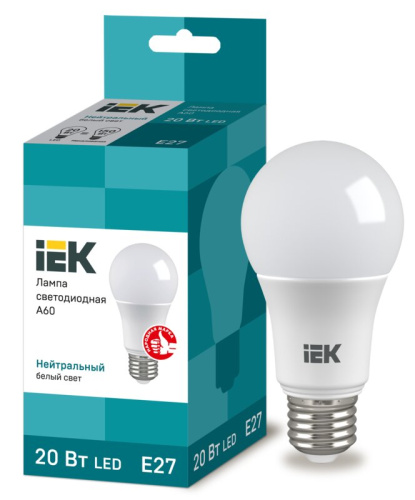 Лампа светодиодная A70 груша 20Вт 230В 4000К E27 IEK