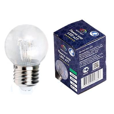 Ретро-лампа светодиодная, диаметр 45мм, E27, 6 LED, 2Вт, ЗЕЛЕНЫЙ, прозрачная колба, 230В NEON-NIGHT