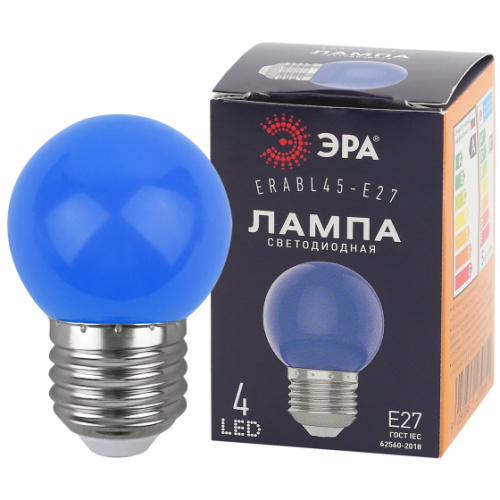 Лампа светодиодная ЭРА STD ERABL45-E27 1Вт шар синий для белт-лайт Е27