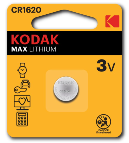 Батарейки Kodak CR1620-1BL MAX Lithium (60/240/50400)