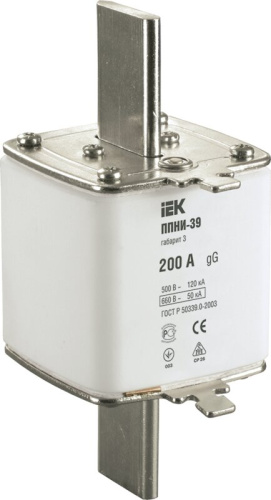 Плавкая вставка предохранителя ППНИ-39 габарит 3 200А IEK