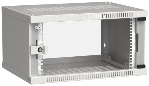 Шкаф LINEA WE 6U 600x450мм дверь стекло серый ITK