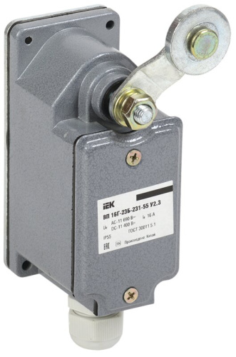Выключатель концевой ВП 16Г-23Б-231-55 У2.3 рычаг с роликом/ход вправо/cамовозврат 1з+1р IP55 IEK