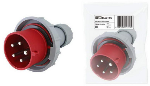 Вилка кабельная IP67 32А 3Р+РЕ+N 380В TDM