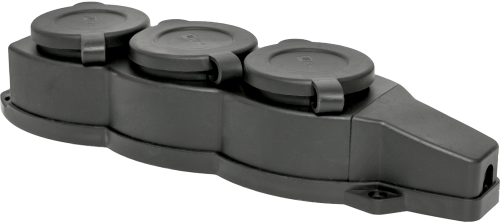 Розетка (колодка) трехместная с защит. крышками каучуковая 230В 2P+PE 16A IP44 EKF Марс