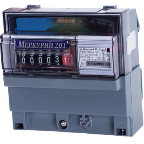 Счетчик Меркурий 201.5(60), кл.т. 1,0, ОУ, DIN)