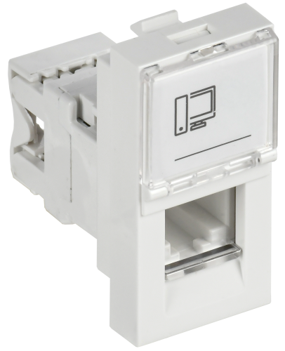РКИ-10-00-П-6 Розетка компьютерная RJ45 UTP кат.6 (1 модуль) белая PRIMER IEK