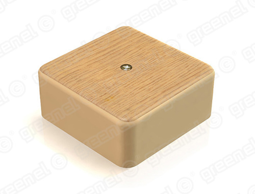 Коробка распаячная 75х75х28 IP40 для наружного монтажа цвет дуб