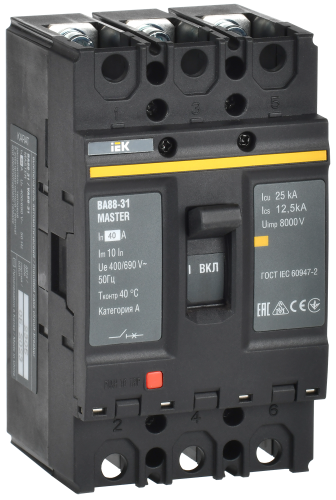 Выключатель автоматический ВА88-31 3Р 40А 25кА MASTER IEK