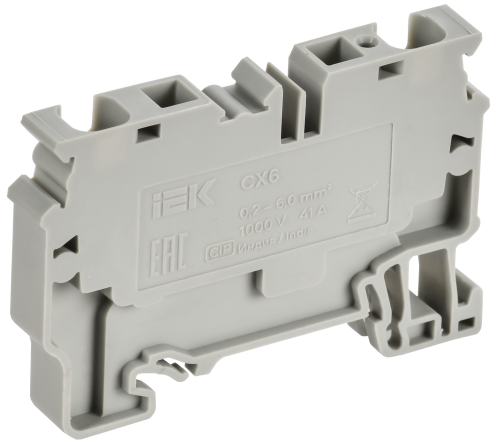 ARMAFIX Клемма пружинная CX6 6мм2 проходная серая IEK