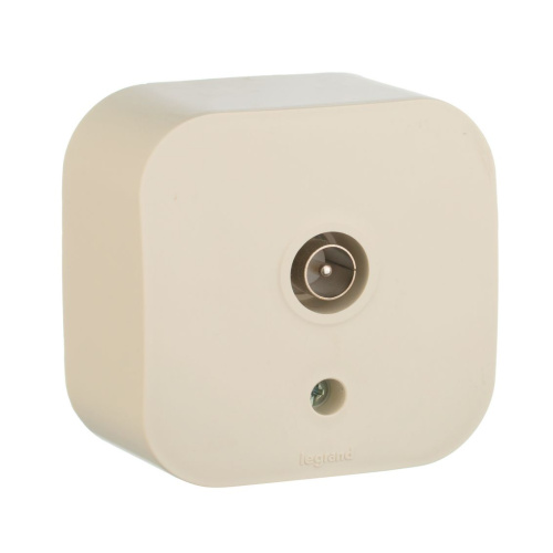 Розетка для открытой установки TV тип звезда слоновая кость QUTEO