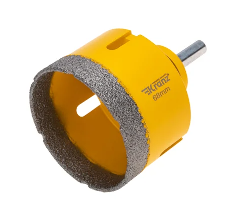 Коронка алмазная профессиональная по керамограниту и железобетону М14, вакуумное спекание, 68мм, для