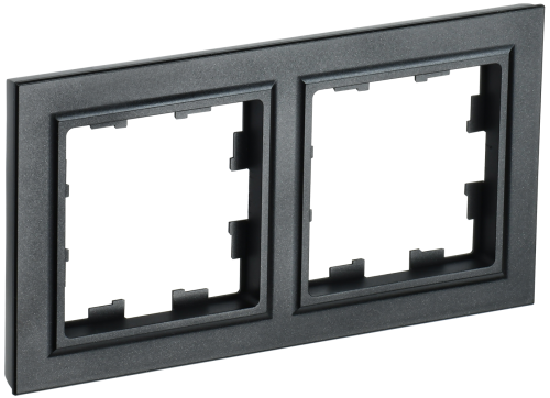 Рамка 2-местная РУ-2-БрЧ черный BRITE IEK