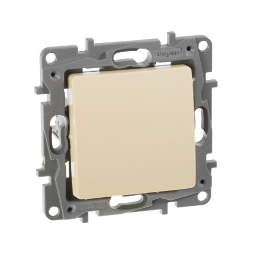 Выключатель 1-клавишный схема 1 10АХ безвинтовые зажимы слоновая кость ETIKA