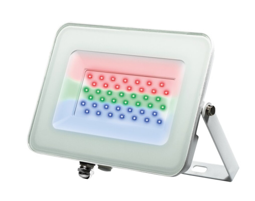 Прожектор светодиодный СДО PFL- 30W RGB WH IP65 Прожектор БЕЛЫЙ  Jazzway