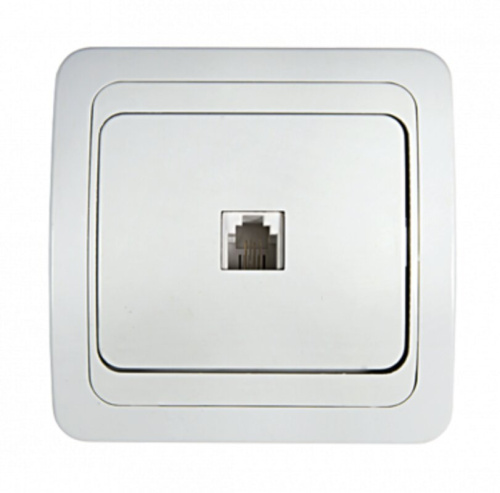 Розетка телефонная CLASSICO белая 2034 IN HOME