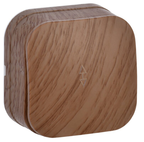 Выключатель 1-клавишный для открытой установки проходной 10А ВСп10-1-0-ХД дуб GLORY IEK