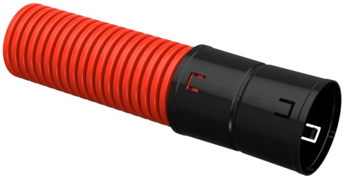 Труба гофрированная двустенная ПНД d=90мм красная (50м) IEK