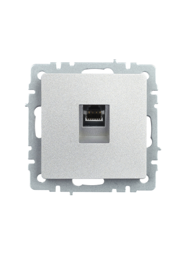 Розетка компьютерная RJ45 кат.5E РК10-БрА алюминий BRITE IEK