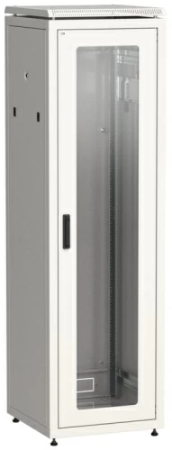 Шкаф сетевой 19" LINEA N 42U 600х600 мм стеклянная передняя дверь серый ITK