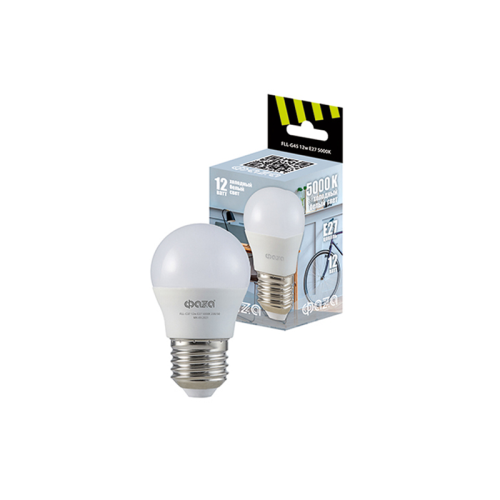 Лампа светодиодная FLL- G45 12w E27 5000K 230/50 ФАZA