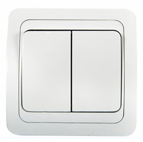 Выключатель двухклавишный CLASSICO белый 2023 IN HOME