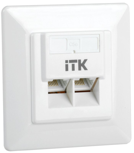 Внутренняя информационная розетка RJ45 кат.5E UTP 2 порта ITK