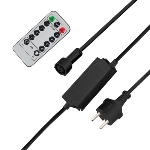 Контроллер с радиопультом для уличных гирлянд Сеть и Нить управляемая (твинкл), черный NEON-NIGHT