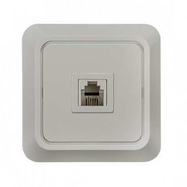 Розетка телефонная BOLLETO белая накладная 7034 IN HOME